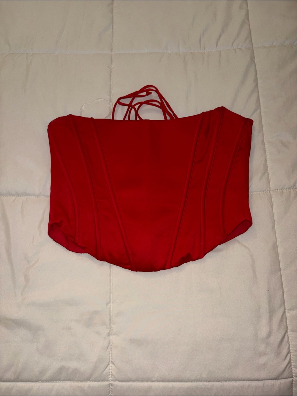 House of CB Red Strapless Bustier Top